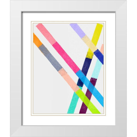 Blocking II White Modern Wood Framed Art Print with Double Matting by Essue, Christina