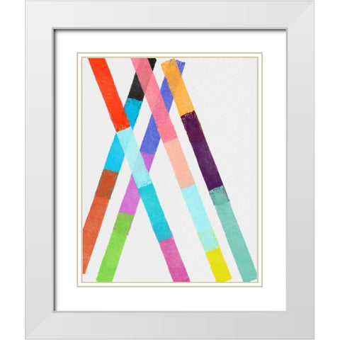 Blocking III White Modern Wood Framed Art Print with Double Matting by Essue, Christina