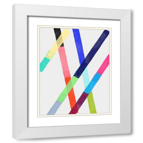 Blocking IV White Modern Wood Framed Art Print with Double Matting by Essue, Christina