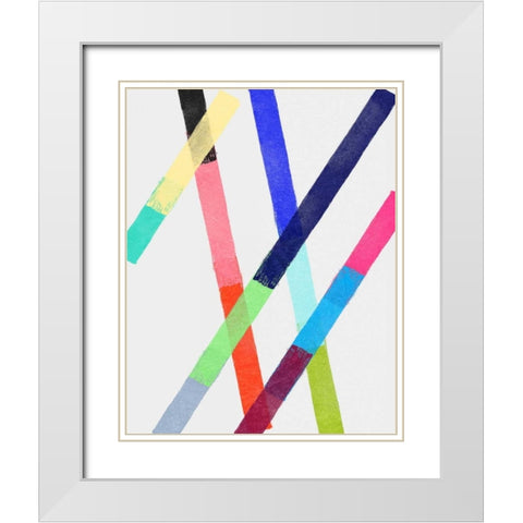 Blocking IV White Modern Wood Framed Art Print with Double Matting by Essue, Christina