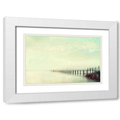 Sunset Beach Bridge  White Modern Wood Framed Art Print with Double Matting by Connolly, Karin