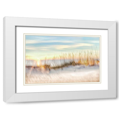 Sunset Beach Walk  White Modern Wood Framed Art Print with Double Matting by Connolly, Karin