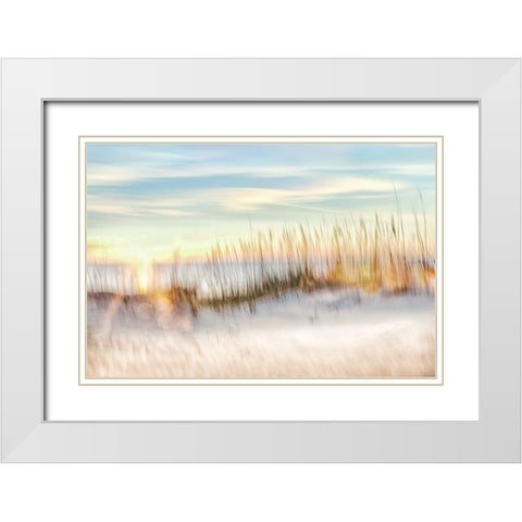 Sunset Beach Walk  White Modern Wood Framed Art Print with Double Matting by Connolly, Karin