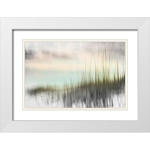 Sunset Pond  White Modern Wood Framed Art Print with Double Matting by Connolly, Karin