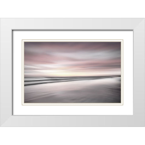 Pink Clouds  White Modern Wood Framed Art Print with Double Matting by Connolly, Karin