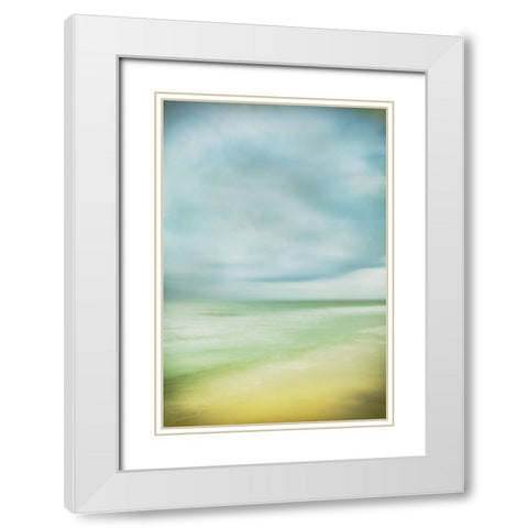 Blue Sky Beach  White Modern Wood Framed Art Print with Double Matting by Connolly, Karin