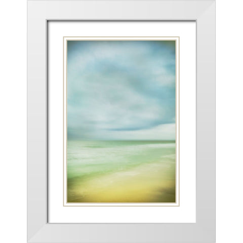 Blue Sky Beach  White Modern Wood Framed Art Print with Double Matting by Connolly, Karin