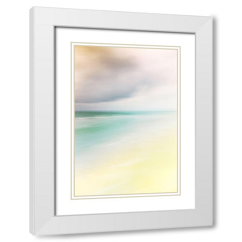 Blue Waves  White Modern Wood Framed Art Print with Double Matting by Connolly, Karin