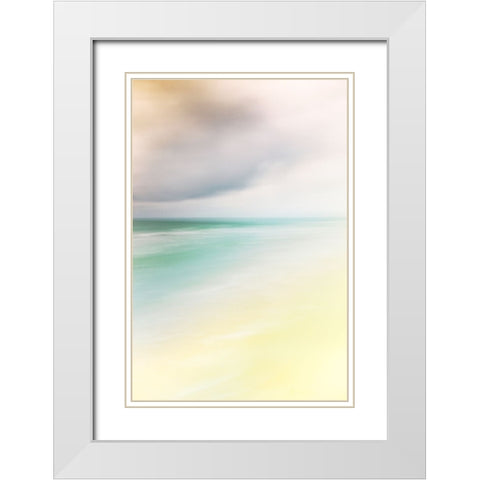 Blue Waves  White Modern Wood Framed Art Print with Double Matting by Connolly, Karin