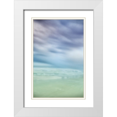 Blue Coast  White Modern Wood Framed Art Print with Double Matting by Connolly, Karin
