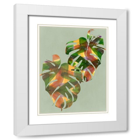 Tropical Monstera I White Modern Wood Framed Art Print with Double Matting by Project C