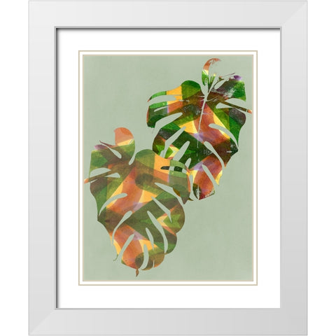 Tropical Monstera I White Modern Wood Framed Art Print with Double Matting by Project C