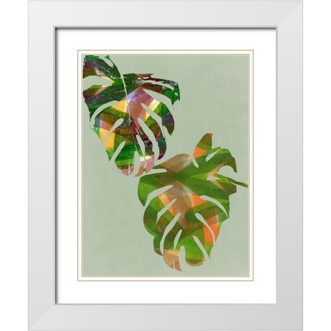 Tropical Monstera II White Modern Wood Framed Art Print with Double Matting by Project C