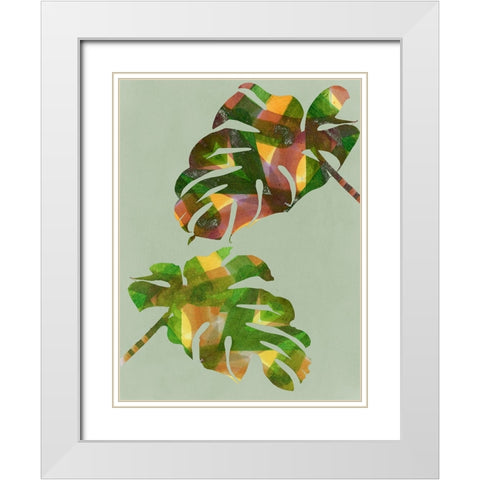 Tropical Monstera III White Modern Wood Framed Art Print with Double Matting by Project C