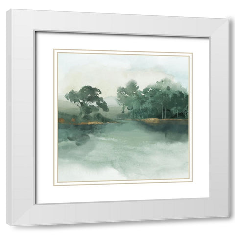 Whispering Willows White Modern Wood Framed Art Print with Double Matting by Jacob Q