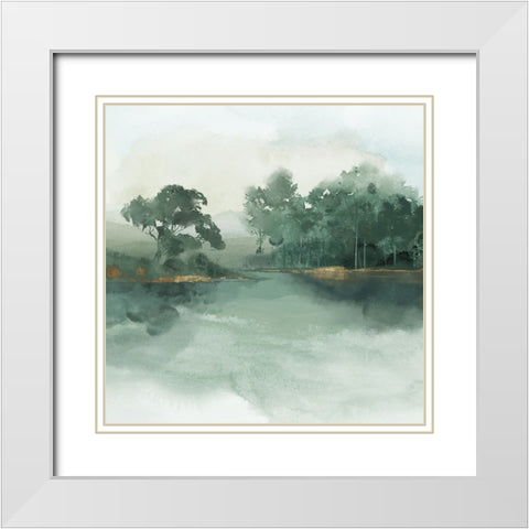 Whispering Willows White Modern Wood Framed Art Print with Double Matting by Jacob Q