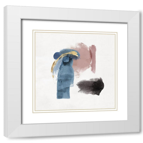 Chromatic Compose I White Modern Wood Framed Art Print with Double Matting by Jacob Q