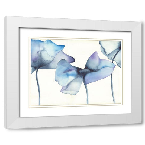 Blue Poppy I White Modern Wood Framed Art Print with Double Matting by Hendrick, Cathy