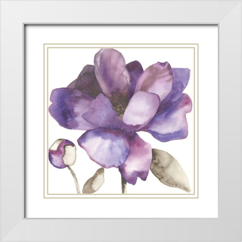 Purple Beauty I White Modern Wood Framed Art Print with Double Matting by Hendrick, Cathy