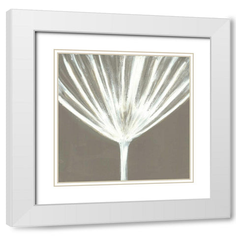 White Bloom I White Modern Wood Framed Art Print with Double Matting by Hendick, Cathy