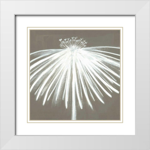 White Bloom II White Modern Wood Framed Art Print with Double Matting by Hendick, Cathy