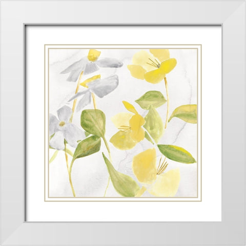 Light Bouquet I White Modern Wood Framed Art Print with Double Matting by Hendrick, Cathy