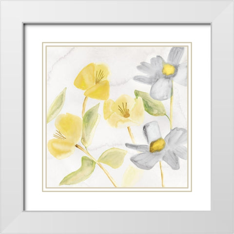 Light Bouquet II White Modern Wood Framed Art Print with Double Matting by Hendrick, Cathy