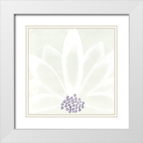 Lotus II White Modern Wood Framed Art Print with Double Matting by Hendrick, Cathy