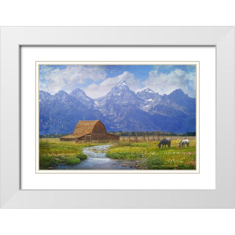 Moulton Barn White Modern Wood Framed Art Print with Double Matting by Vest, Chris
