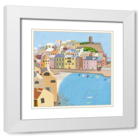 VernazzaItaly White Modern Wood Framed Art Print with Double Matting by Daly, Carla