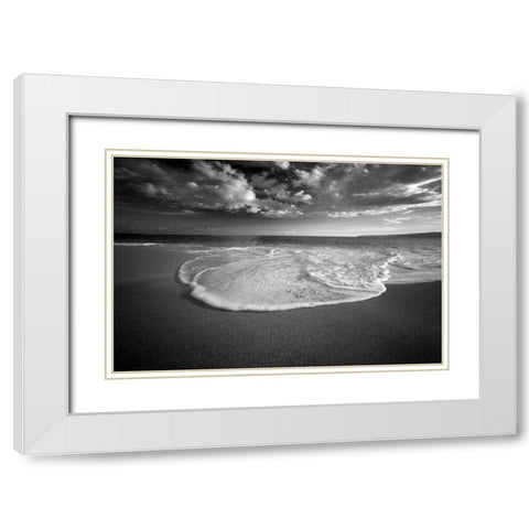 Sea of Serenity White Modern Wood Framed Art Print with Double Matting by Frates, Dennis