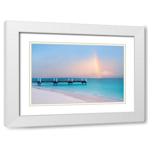 Rainbow Peak  White Modern Wood Framed Art Print with Double Matting by Frates, Dennis
