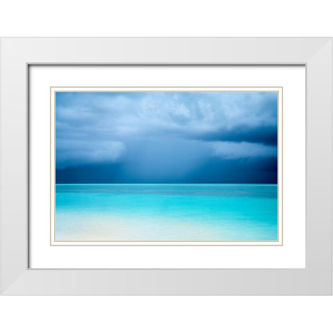 Blue Umbra White Modern Wood Framed Art Print with Double Matting by Frates, Dennis