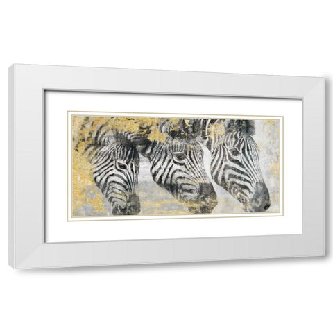 Zebra White Modern Wood Framed Art Print with Double Matting by Peregojina, Dina