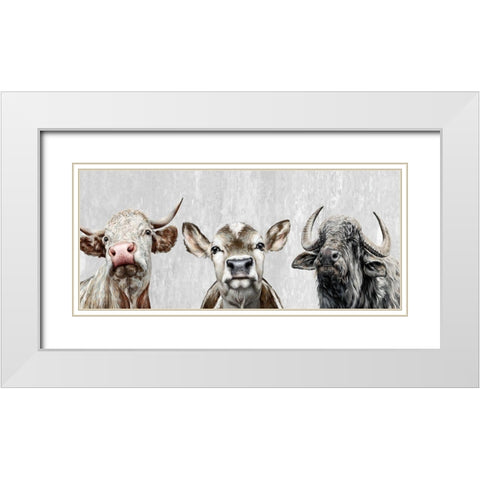 Animal Friends II White Modern Wood Framed Art Print with Double Matting by Perejogina, Dina