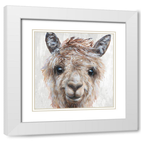 Alpaca II White Modern Wood Framed Art Print with Double Matting by Perejogina, Dina