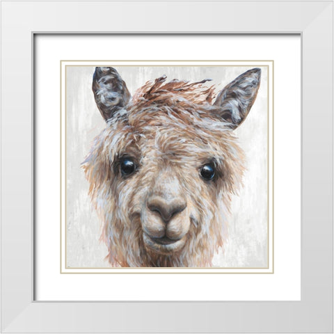 Alpaca II White Modern Wood Framed Art Print with Double Matting by Perejogina, Dina