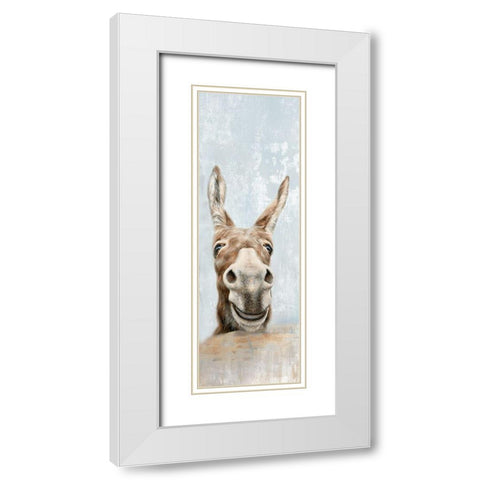 The Donkeys  White Modern Wood Framed Art Print with Double Matting by Perejopgina, Dina