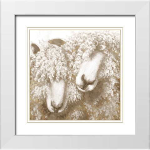 Me and You White Modern Wood Framed Art Print with Double Matting by Perejogina, Dina