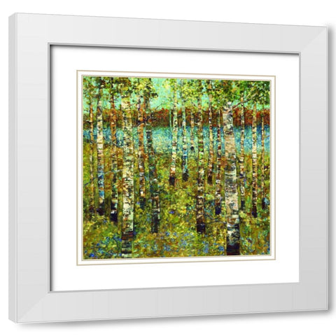 Purple Birch White Modern Wood Framed Art Print with Double Matting by Dolce, Carmen