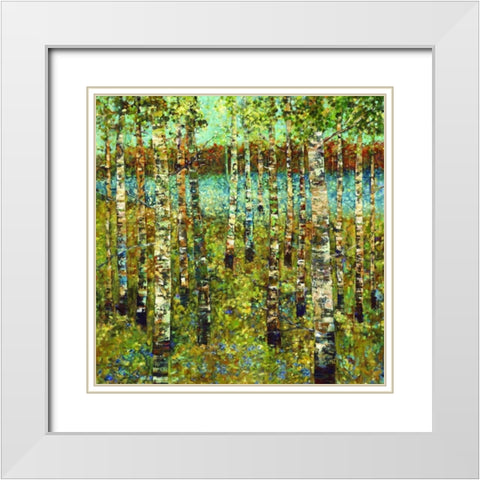Purple Birch White Modern Wood Framed Art Print with Double Matting by Dolce, Carmen