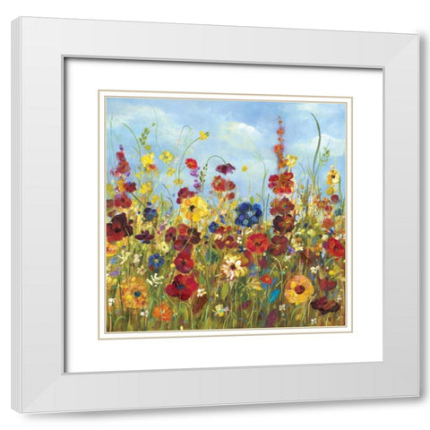 Sunshine Meadow I White Modern Wood Framed Art Print with Double Matting by Dolce, Carmen