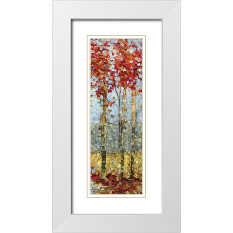 Crimson Woods II  White Modern Wood Framed Art Print with Double Matting by Dolce, Carmen