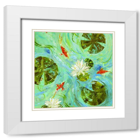 Aqueous White Modern Wood Framed Art Print with Double Matting by Dolce, Carmen