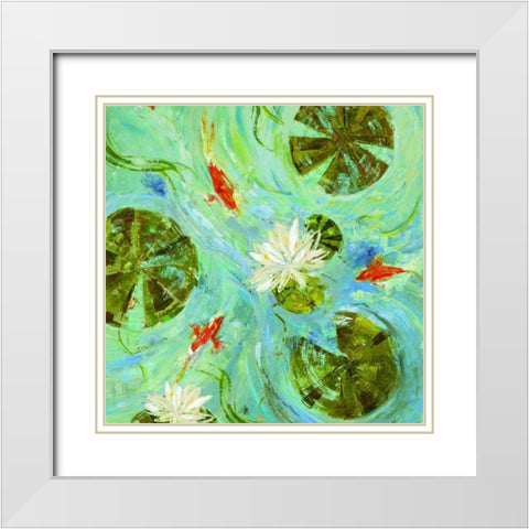 Aqueous White Modern Wood Framed Art Print with Double Matting by Dolce, Carmen