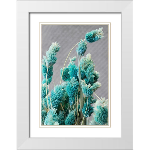 Autumnal Teal I White Modern Wood Framed Art Print with Double Matting by Savone, Daniela