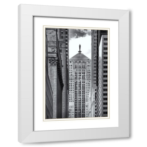 Chicago La Selle White Modern Wood Framed Art Print with Double Matting by Stein, Daniel