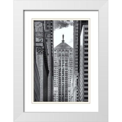 Chicago La Selle White Modern Wood Framed Art Print with Double Matting by Stein, Daniel