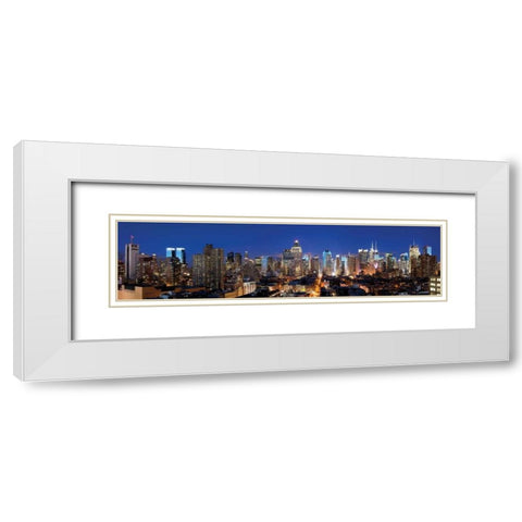NYC Times Square West White Modern Wood Framed Art Print with Double Matting by Stein, Daniel