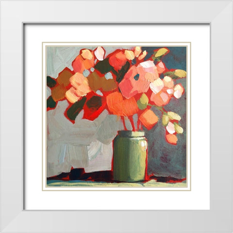 Happy Place White Modern Wood Framed Art Print with Double Matting by Riger, Sue